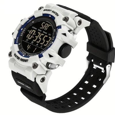 Relógio Masculino Desportivo para Exterior LED Branco e Preto Sanda