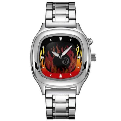 Relógio Masculino Quadrado Design Retrô com Pulseira Aço Inox Impermeável Vermelho Megir 44MM
