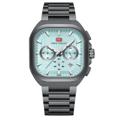 Relógio Masculino Relógio Luxuoso de Quartzo Aço Inox Preto Azul Mini Focus