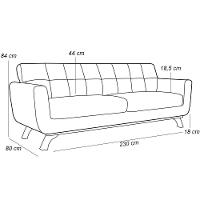 Sofá 3 Lugares Sala De Estar Miami 230 Cm Linho Cru A-430 - 2