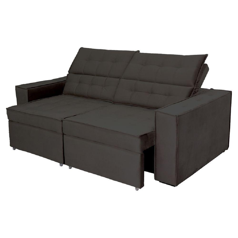 Sofá Austrália 3,00m 5 Lugares Retrátil E Reclinável D35 - Preto - 1