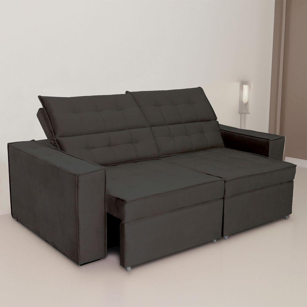 Sofá Austrália 3,00m 5 Lugares Retrátil E Reclinável D35 - Preto - 4