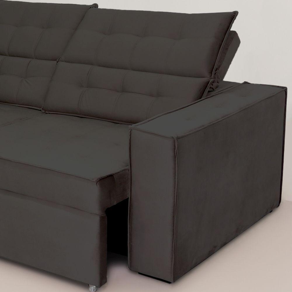 Sofá Austrália 3,00m 5 Lugares Retrátil E Reclinável D35 - Preto - 5