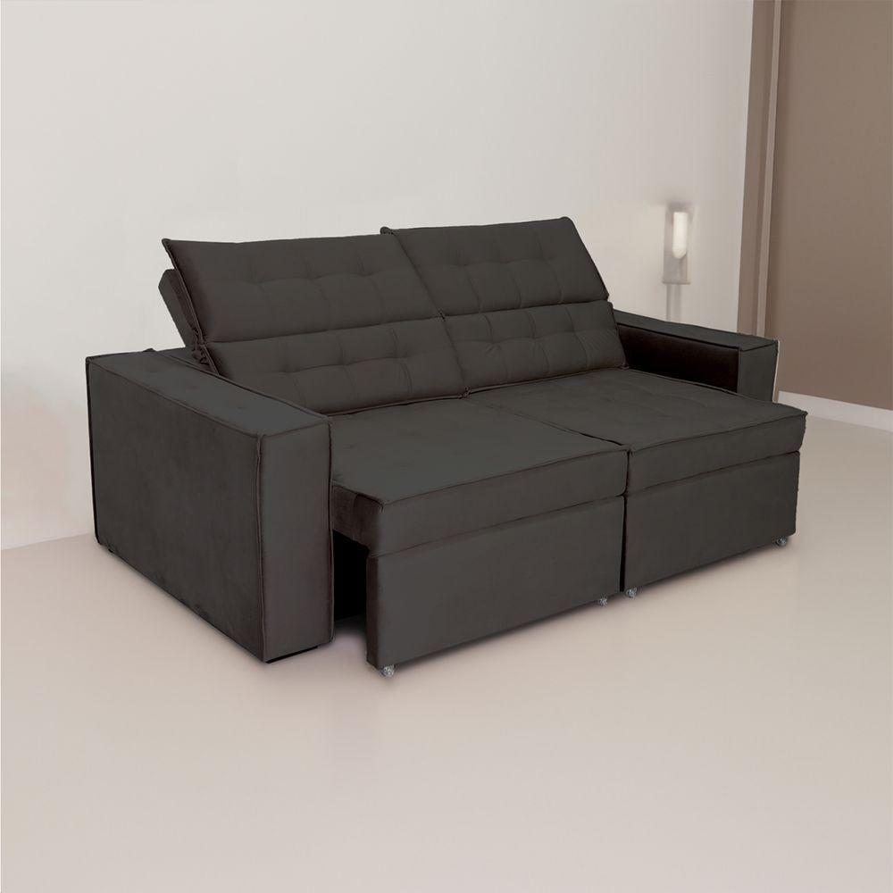 Sofá Austrália 3,00m 5 Lugares Retrátil E Reclinável D35 - Preto - 6