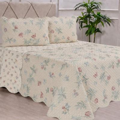 Kit Cobre Leito Queen Dupla Face Ultra Lisse 100% Poliéster Macio Creme Bene Casa 230X250CM