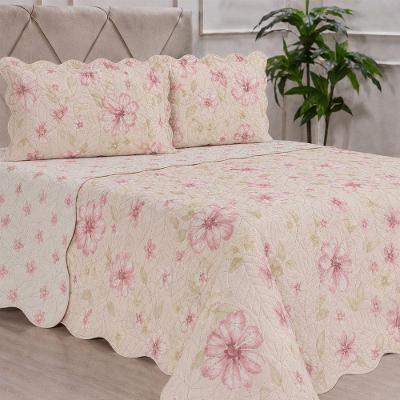 Kit Cobre Leito Casal Dupla Face Ultra Lisse 100% Poliéster Macio Rosa Bene Casa 210X230CM