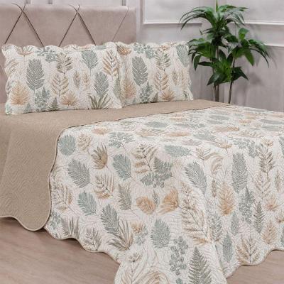 Kit Cobre Leito Ultra Lisse Casal 100% Poliéster Dupla Face Verde Bene Casa 210X230CM