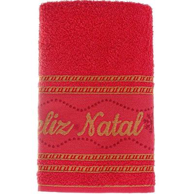 Toalha de Lavabo Natalina Jacquard 30x50CM 90% Algodão 400g-m2 com Bordado Vermelho Bene Casa