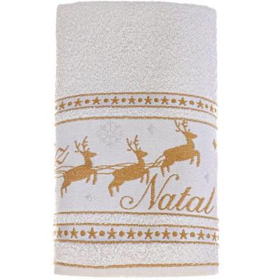 Toalha de Lavabo Natalina Jacquard 30x50CM 90% Algodão 400g-m2 Alta Absorção Pérola Bene Casa