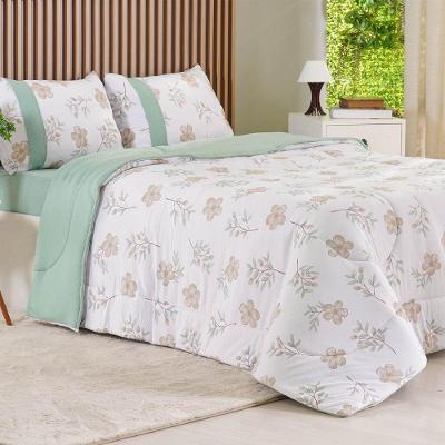 Edredom Queen Bella Cama 100% Algodao Malha 125g-m² Verde Antialergico Bene Casa