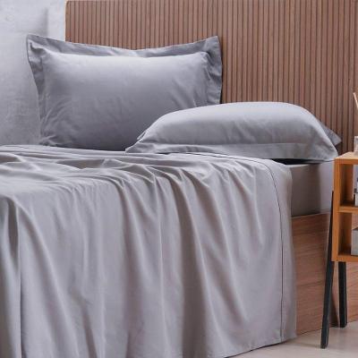 Jogo de Cama Casal 4 Peças 1000 Fios Percal Toque Acetinado com Abas Cinza Soft Tessi