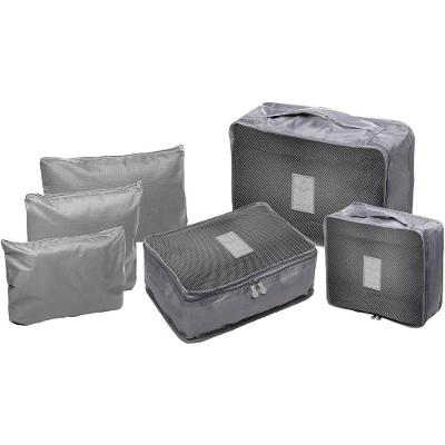 Conjunto 6 Organizadores de Mala Lyor para Viagem em Nylon Cinza com Praticidade e Durabilidade