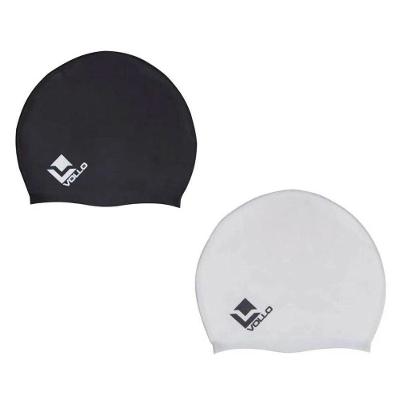Touca de Natação Vollo Hidroginástica Silicone Adulto Protege Cabelo Preto e Cinza Vollo Sports 2