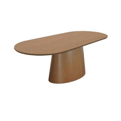 Mesa de Jantar Roma Oblongo 6 Lugares Oval Laminado 160x90cm Amêndoa