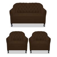 Kit Namoradeira E 02 Poltrona Julia Corano Marrom - 1