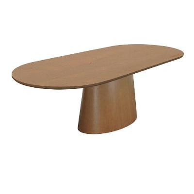 Mesa de Jantar Roma Oblongo 6 Lugares Oval Laminado 180x90cm Amêndoa