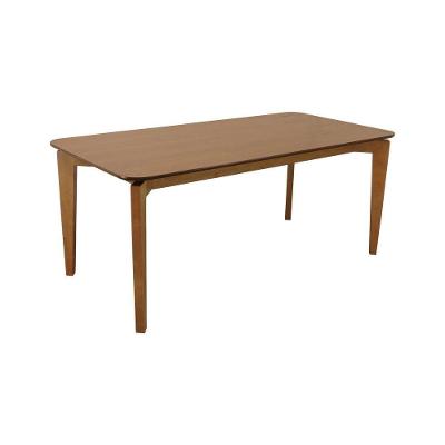 Mesa de Jantar Flutuante 6 Lugares Retangular MDF Madeira Maciça Amêndoa e Cinamomo
