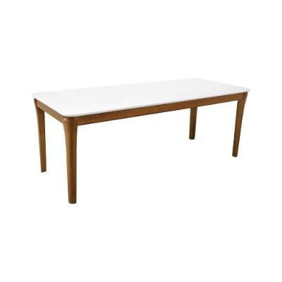 Mesa de Jantar Cancun 8 Lugares Retangular MDF Laqueado Branco 220x90cm