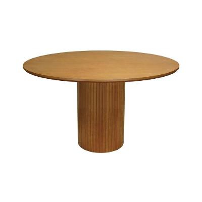 Mesa de Jantar Capri 6 Lugares Redonda Laminado 150CM Amêndoa