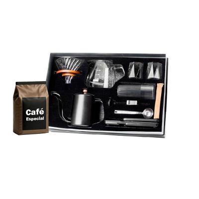 Caixa Barista V60-02 Kit Café Aço Inox e Vidro Design Premium para Presente Preto Ilovecoffee 600ML