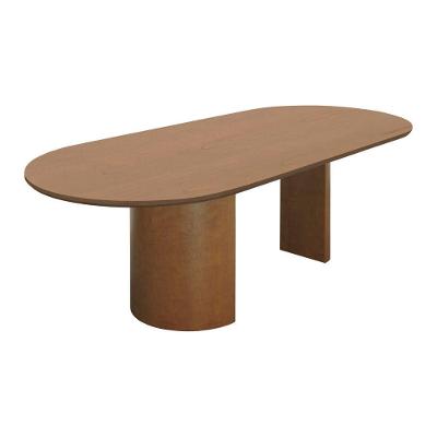 Mesa de Jantar Flórida Oblongo 8 Lugares Oval MDF Laminado Amêndoa