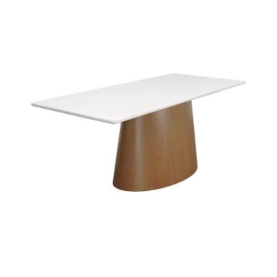 Mesa de Jantar Roma 6 Lugares Retangular MDF Amêndoa 135x90cm