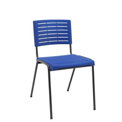 Cadeira Secretária Niala Azul em Aço e Polipropileno Base Fixa NR17 Plaxmetal