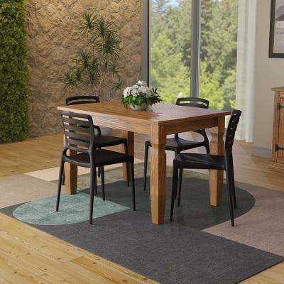 Conjunto Mesa Marin Brasil 4 Lugares com Cadeiras Sofia Pretas 120CM Tramontina