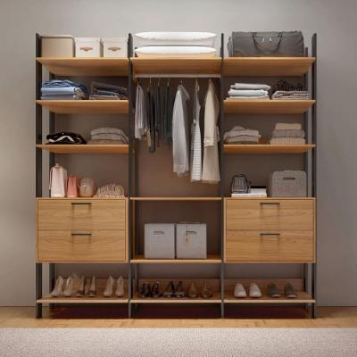 Closet Tw404 4 Gavetas 14 Prateleiras MDF 217,5CM Freijó-Preto Dalla Costa Móveis