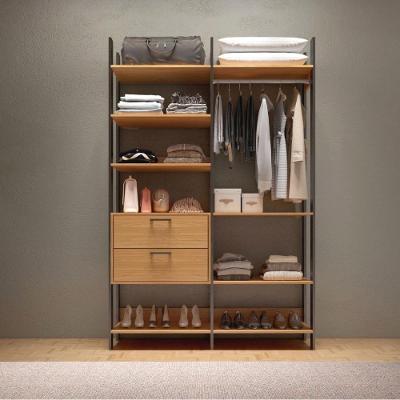 Closet Tw403 2 Gavetas 9 Prateleiras MDF 145,5CM Freijó Preto Dalla Costa Móveis