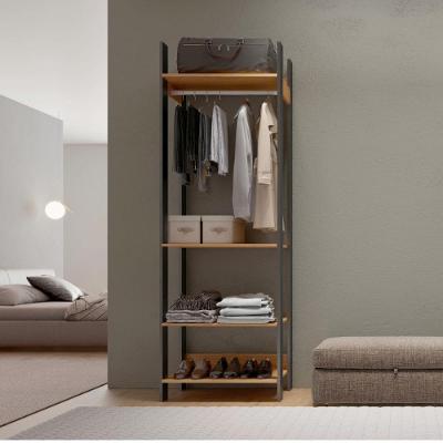 Closet TW402 4 Prateleiras MDF 73CM Freijó com Preto Fosco Dalla Costa