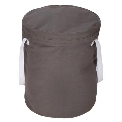 Cesto Organizador em Lona Cinza com Fechamento à Fecho 100% Algodão com Alças Tramontina 35CM 4,1L