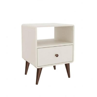 Mesa de Cabeceira MB 1124 1 Gaveta MDF-MDP Off White Movelbento