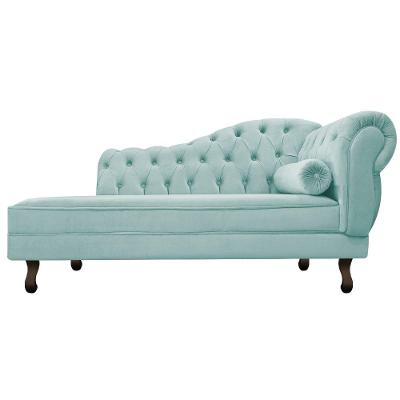 Diva Recamier Diana 185cm Lado Esquerdo Suede Azul Tiffany