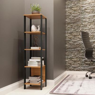 Estante F28JPF Industrial 5 Prateleiras MDF Freijó com Preto Fosco Dalla Costa Móveis