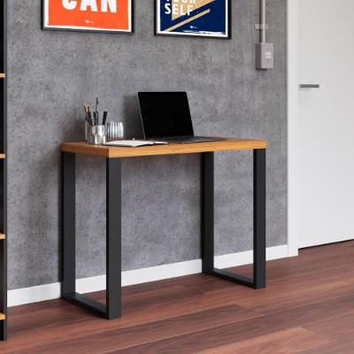 Escrivaninha F20 Moderno sem Gavetas MDF 89.5CM Freijó e Preto Fosco Dalla Costa Móveis