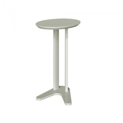 Mesa Lateral TB604WW Oval MDF Tampo MDF Base 60CM Off White Dalla Costa Móveis