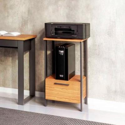 Mesa Auxiliar Retangular F39JPF 1 Gaveta MDF 40CM Preto Dalla Costa Móveis