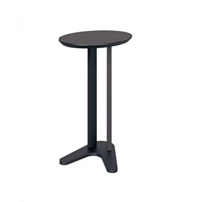 Mesa Lateral TB604PF Oval MDF Tampo 60CM Preto Fosco Dalla Costa Móveis