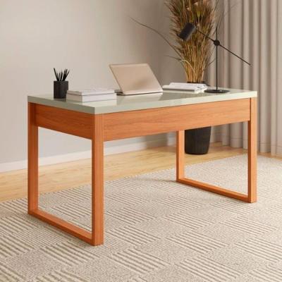 Mesa de Escritório Retangular F20WJ Moderno sem Gavetas MDF 135CM Off White Dalla Costa