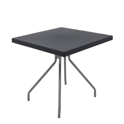 Mesa Quadrada Zeta 4 Lugares Tampo Plástico 79CM Grafite Aço Carbono Tramontina