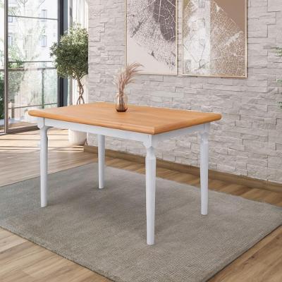 Mesa de Jantar Údine 6 Lugares Retangular MDF Branco e Natural Piratini Móveis