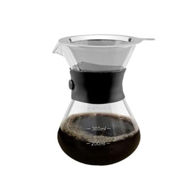 Cafeteira Chá e Café com Coador Aço Inox Vidro Borosilicato Alça de Silicone para Cozinha Inox