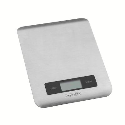 Balança Digital para Cozinha Adatto em Aço Inox com Função Tara e Conversão de Unidades Prata