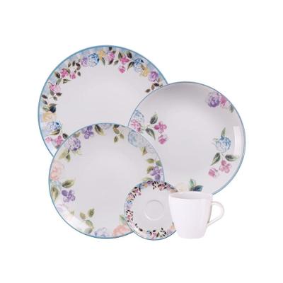 Aparelho de Jantar Aura 20 Peças Porcelana para Uso Diário Branco Tramontina