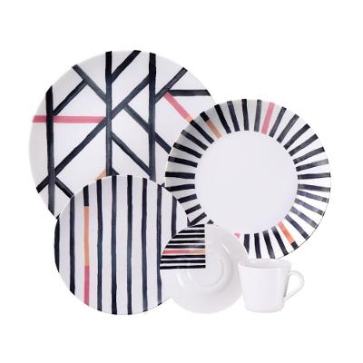 Aparelho de Jantar Tramontina Street 20 Peças Porcelana Decorada Branco