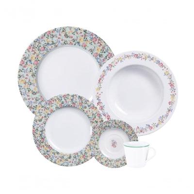 Aparelho de Jantar Dalina 20 Peças Porcelana Decorada Floral para Uso Diário Tramontina