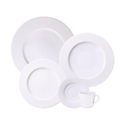 Aparelho de Jantar Santorini 20 Peças Porcelana Liso Branco Tramontina