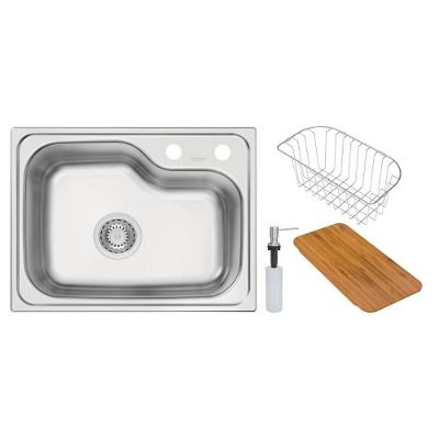 Cuba de Sobrepor Morgana Compact 48 Fx Undermount Aço Inox Escovado Prata Tramontina com Acessórios