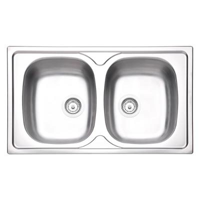 Cuba de Sobrepor Tramontina Sigma Dupla Aço Inox Pré-polido com Válvula 50CM
